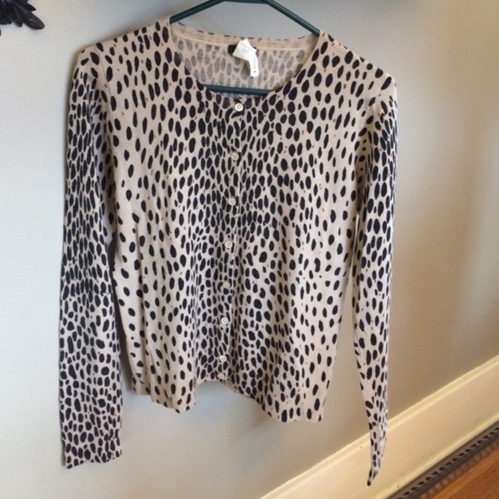 EUC J Crew Wool Leopard Cardigan